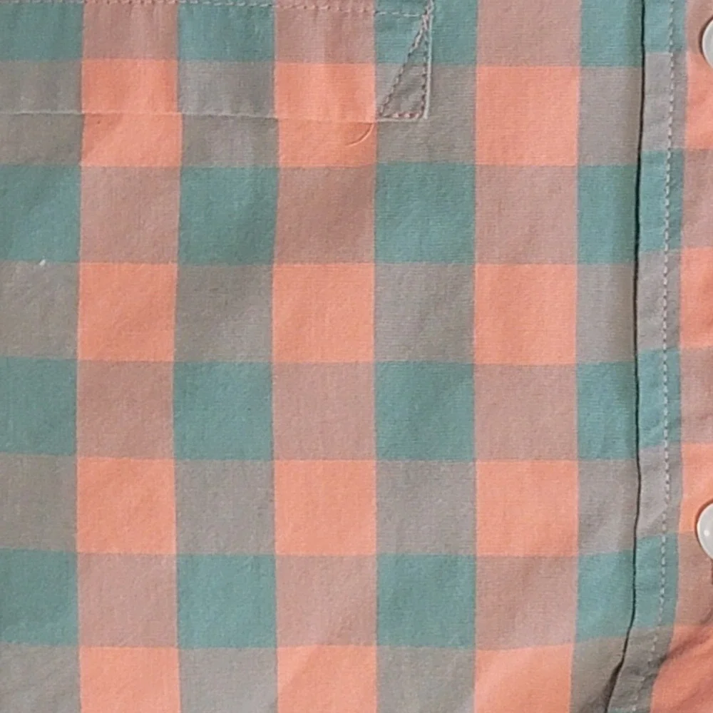 J. Crew Men's Pink Blue Check Slim Fit Lightweight Long Sleeve Shirt Size Medium